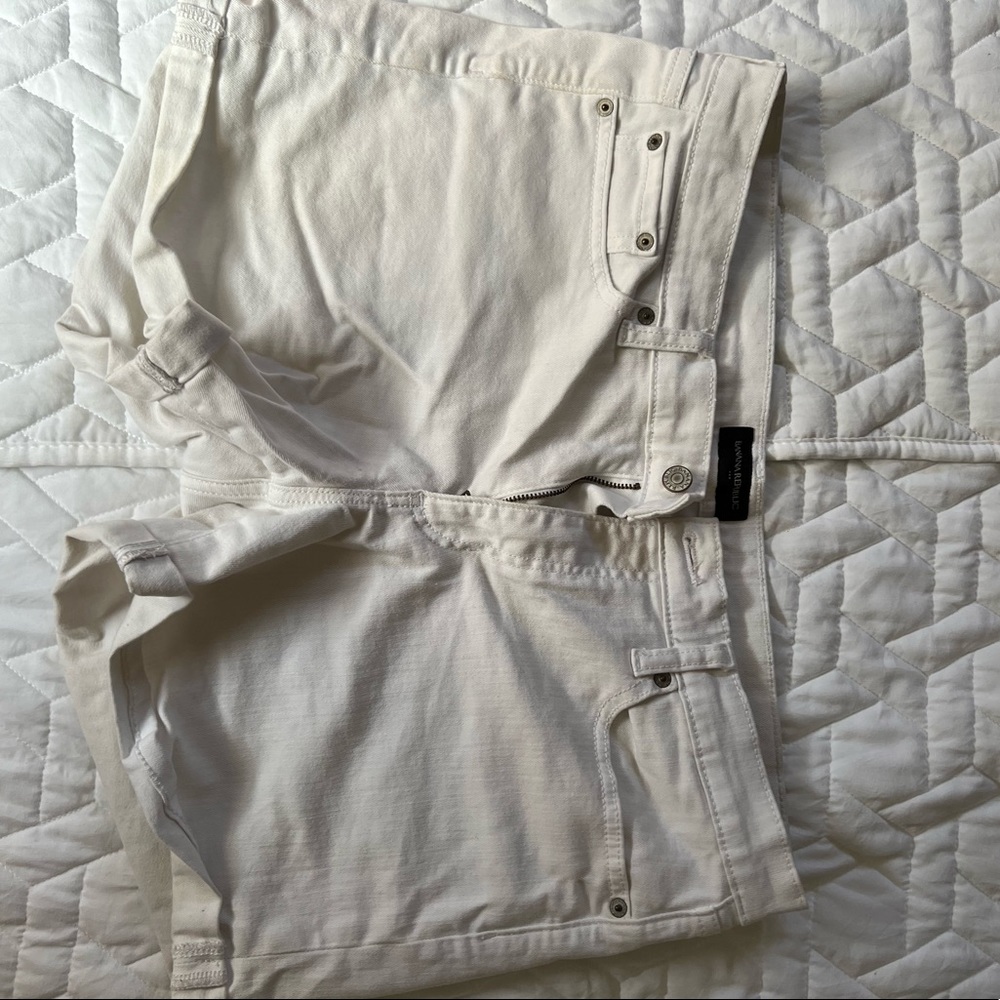 White jean shorts
